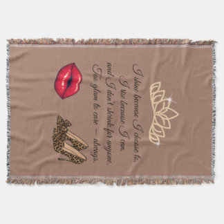 Too Glam To Care – Chic Quote Throw Blanket