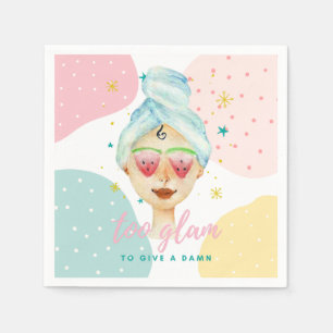 Too Glam To Give A Dam Funny Cute Beauty Meme Girl Napkin