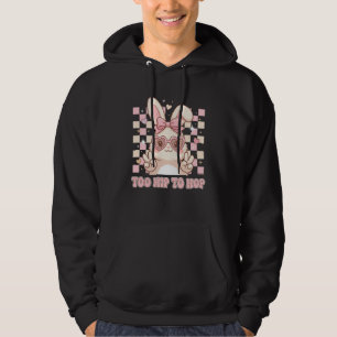 Too Hip to Hop Bunny Kawaii Heart Sunglasses Easte Hoodie