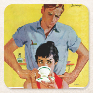 Too Late To Make Up Square Paper Coaster