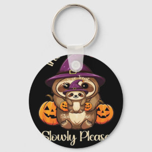 Too Lazy to be Scary Cute Halloween Sloth Classic  Key Ring