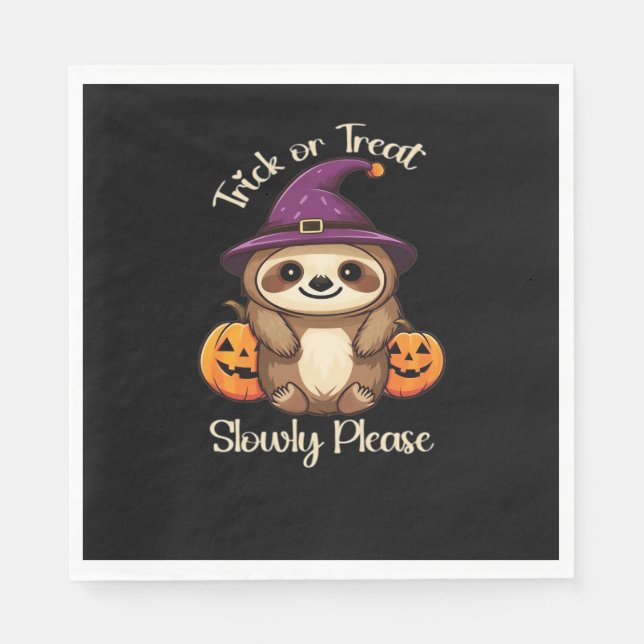 Too Lazy to be Scary Cute Halloween Sloth Classic  Napkin (Front)