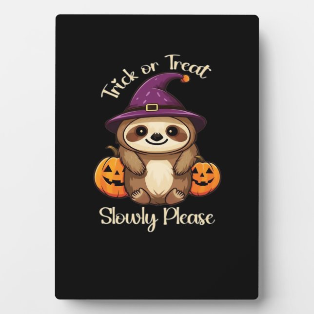 Too Lazy to be Scary Cute Halloween Sloth Classic  Plaque (Front)