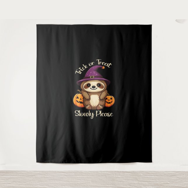 Too Lazy to be Scary Cute Halloween Sloth Classic  Tapestry (Front)