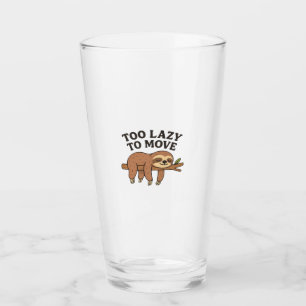 Too Lazy To Move � Cute Retro Cartoon Sloth Design Glass