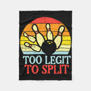 Too Legit To Split Bowling Team Retro Bowler Women Fleece Blanket