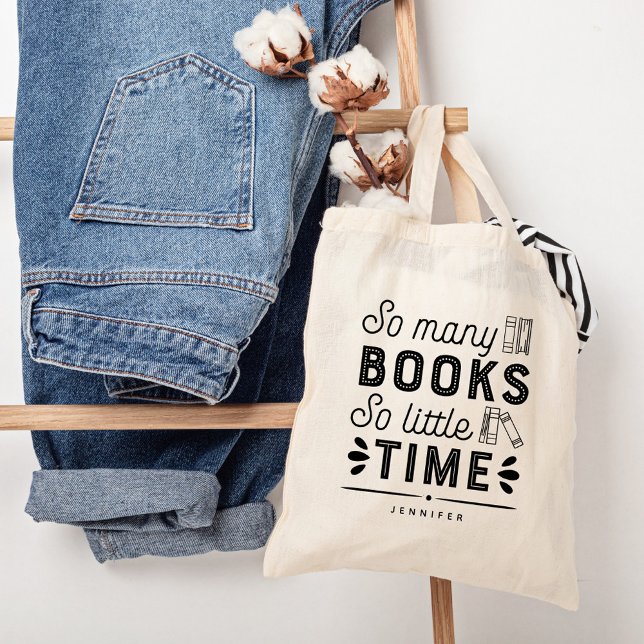 Too Many Books Editable Colour Personalised Tote Bag (Creator Uploaded)