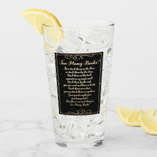 Too Many Books Poem Black And Gold Glass