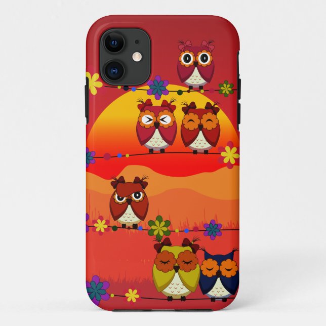 Too Many Cute Owls Case-Mate iPhone Case (Back)