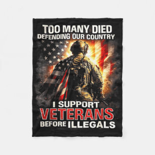 Too many died defending country support veterans fleece blanket
