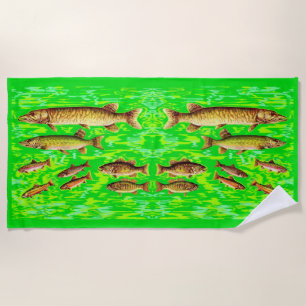 too many fish in the sea beach towel