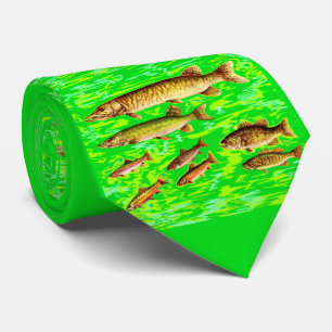 too many fish in the sea print tie