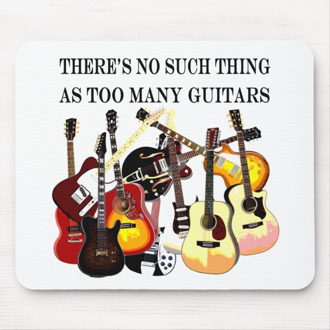 Too Many Guitars Mouse Pad (Front)