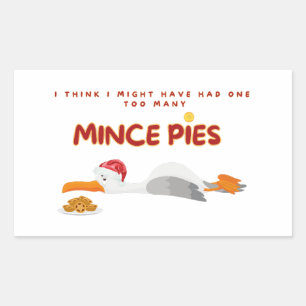 Too Many Mince Pies Seagull Sticker