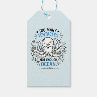 Too Many Tentacles Ocean Themed Party Favour Tags
