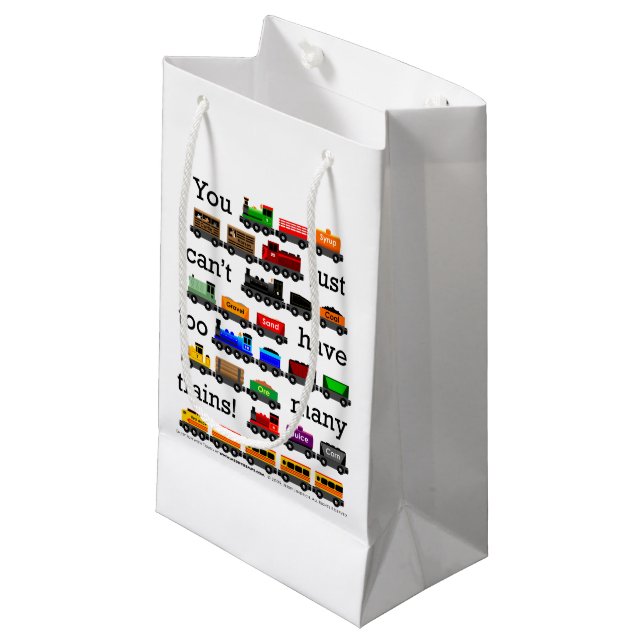 Too Many Trains! Small Gift Bag (Front Angled)