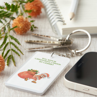 Too much Christmas Cheer to Carry! Salami Key Ring