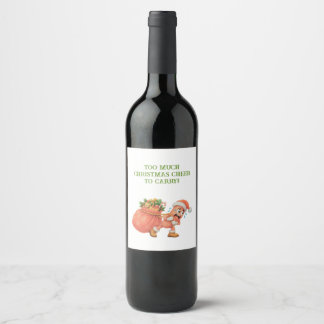 Too much Christmas Cheer to Carry! Salami Wine Label