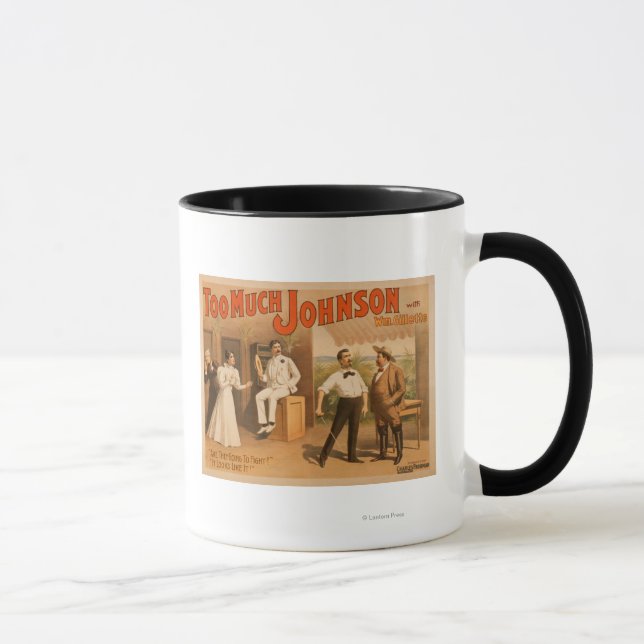 "Too much Johnson" - Two Men Fighting Theatre Mug (Right)