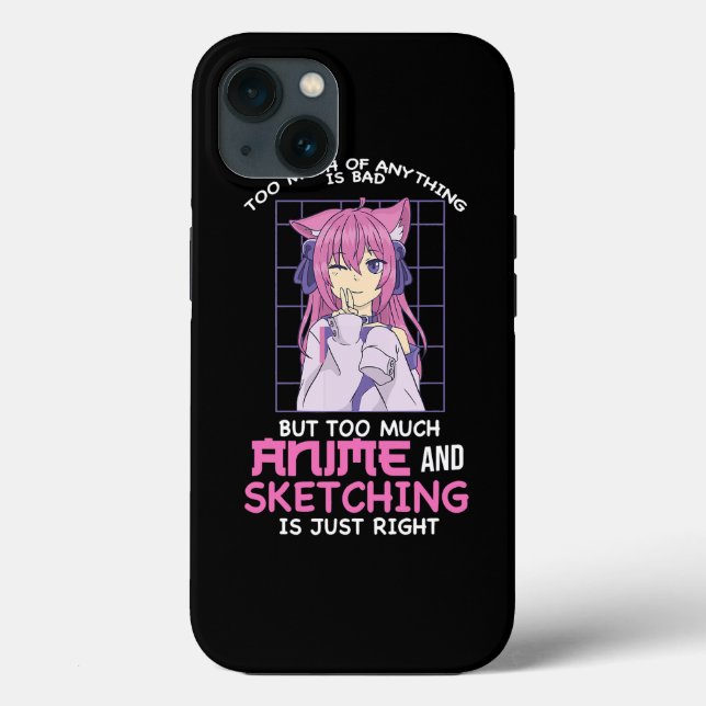 too much of anime and sketching Anime Anime and Sk Case-Mate iPhone Case (Back)
