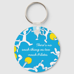 Too much Pilates keychain, blue Key Ring