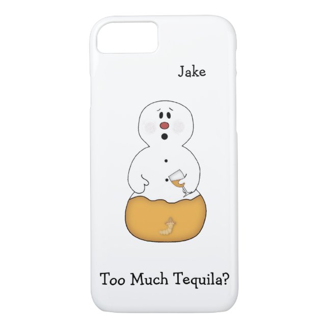 Too Much Tequila Snowman iPhone 7 Case (Back)