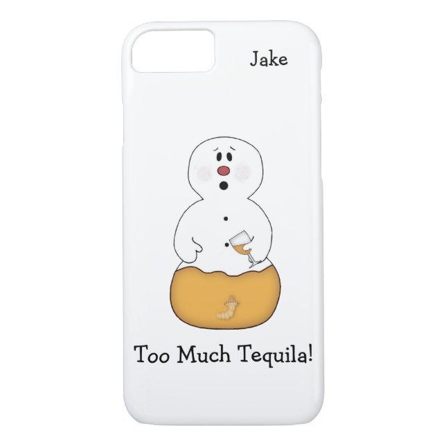 Too Much Tequila Snowman iPhone 7 Case (Back)