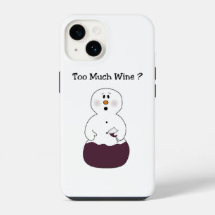 Too Much Wine Snowman  iPhone 14 Case