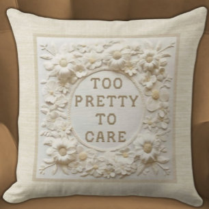 Too Pretty to Care – Sassy & Elegant Floral 3D Cushion