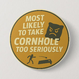 Too Serious Cornhole Fun 7.5 Cm Round Badge