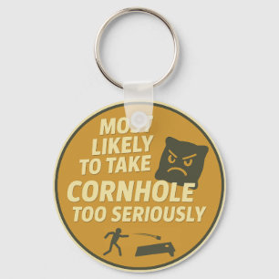 Too Serious Cornhole Fun Key Ring