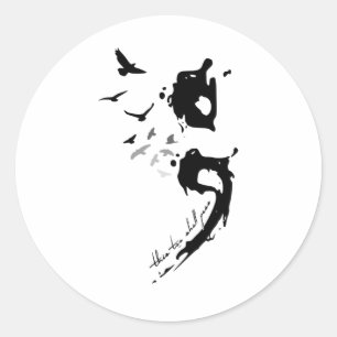 Too Shall P Mental Health Problems Semicolon Classic Round Sticker