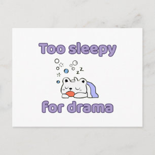 Too Sleepy For Drama Funny Kawaii Bear Postcard