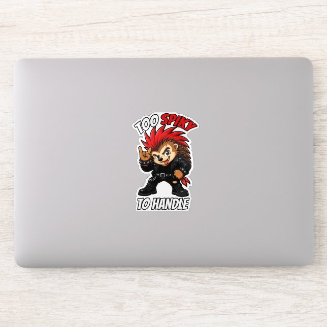 Too Spiky To Handle Punk Hedgehog Sticker (Computer)