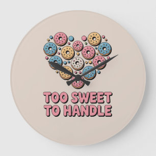 Too Sweet to Handle Doughnut Kids Large Clock