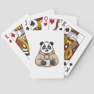 Too Tired to Function Panda Coffee Cartoon Playing Cards