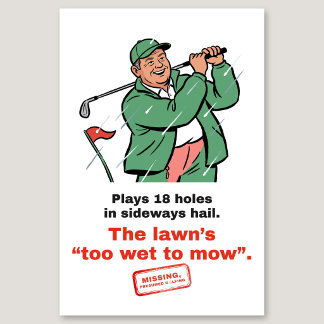 Too Wet to Mow: Funny Golf Tea Towel