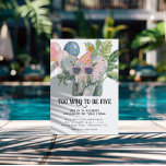 Too Wild to Be Five Elephant Jungle Birthday Invitation<br><div class="desc">Celebrate a birthday that’s big, bright, and a little bit wild with this playful Too Wild to Be Five jungle birthday invitation featuring a charming watercolor elephant wearing pink sunglasses and a festive party hat. Surrounded by tropical leaves, colorful balloons, and cheerful party accents, this design creates a fun safari...</div>