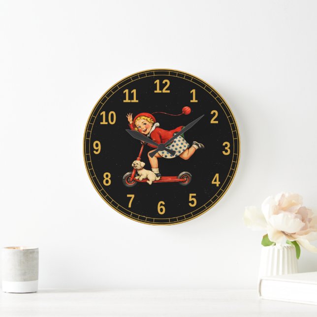 Toodaloo Cuntaroos Funny Sarcastic Retro Humor Large Clock (Home)