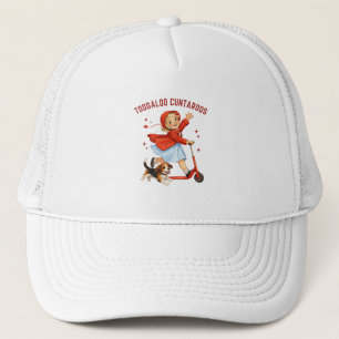 Toodaloo Cuntaroos Retro Scooter Girl With Puppy V Trucker Hat