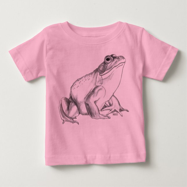 Toodler Frog T-shirt Bullfrog Art Baby Frog T-shir (Front)
