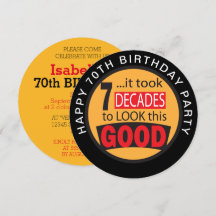 Took 7 Decades to Look this Good - 70th Invitation