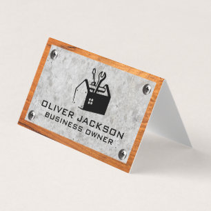 Tool Box Concrete Wood and Metal Screws Business Card