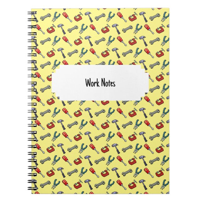 Tool Pattern With Hammer Vice Pliers Handyman Gift Notebook (Front)