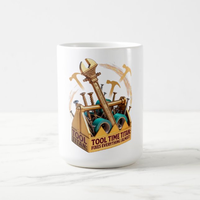 Tool Time Titan T Shirt, Funny Dad Gift Coffee Mug (Center)
