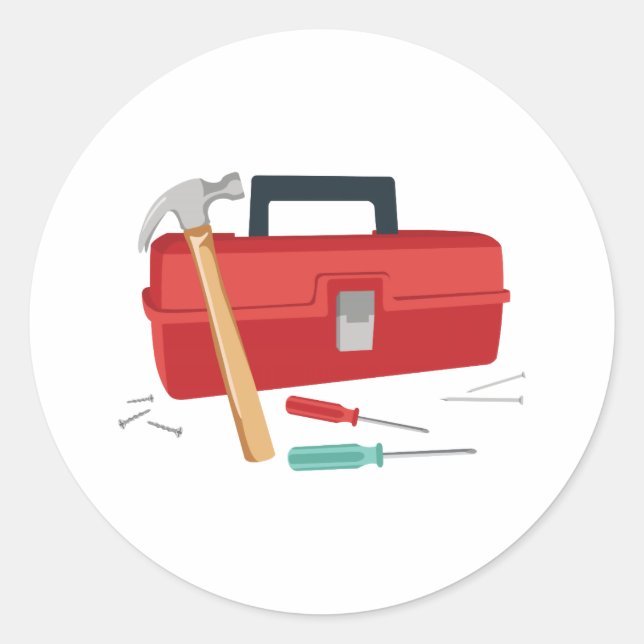 Toolbox And Tools Classic Round Sticker (Front)
