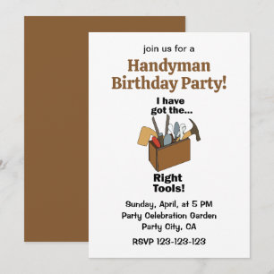 Toolbox I Have Got Right Tools Handyman Birthday Invitation