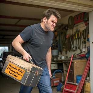 Toolbox Orange Rectangular Sticker