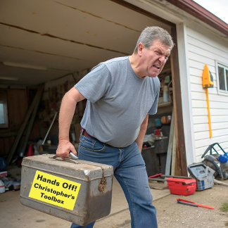 Toolbox Yellow Rectangular Sticker