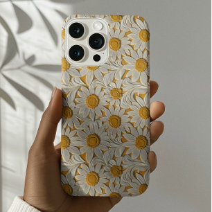 Tooled Engraved Leather Look Sunflowers iPhone 14 Case